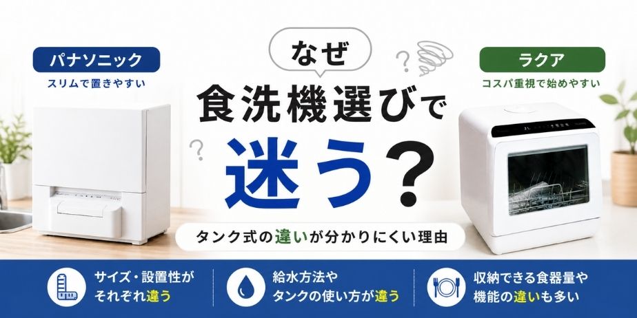 食洗機選び 迷う理由 タンク式 違い